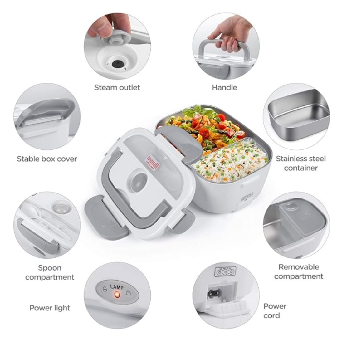 Hordozható elektromos ételmelegítő doboz